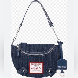 True Religion Small Hobo Denim Shoulder Bag